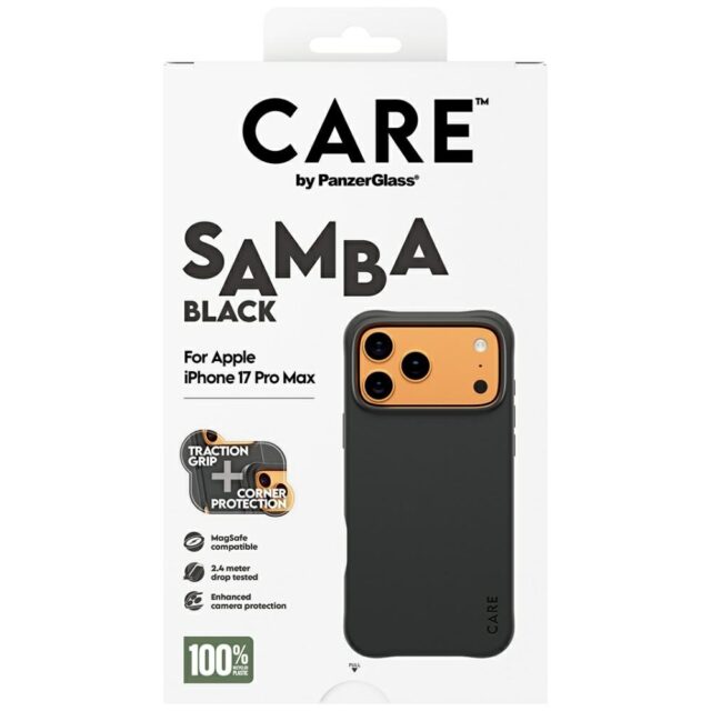 Case CARE by PanzerGlass Fashionable Samba MagSafe for iPhone 17 Pro Max black - imagine 5