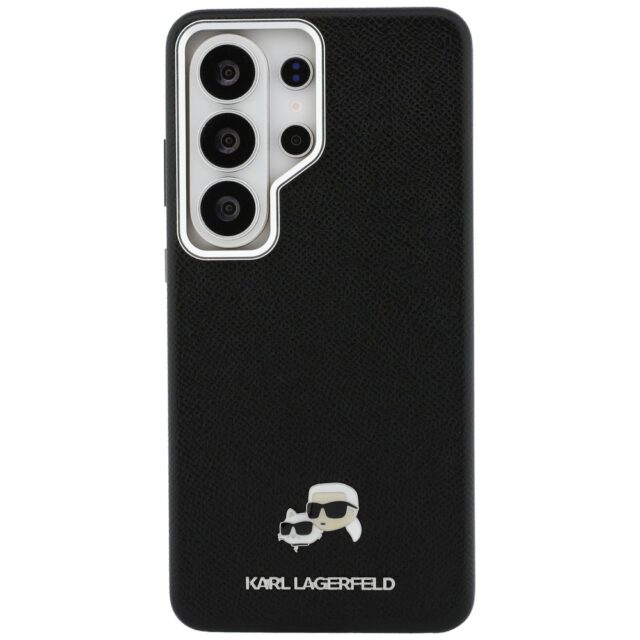 Karl Lagerfeld Grained PU Leather K&CH Heads Magnetic Zadní Kryt pro Samsung Galaxy S26 Ultra Black - imagine 3