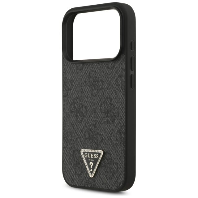 Guess Leather 4G Triangle Strass MagSafe case for iPhone 17 Pro black - imagine 6