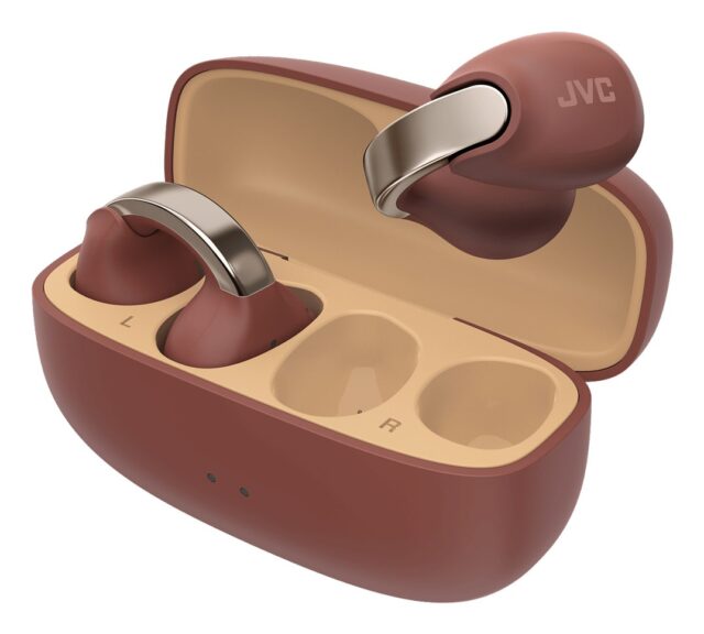 JVC HA-NP1TTU - open-back TWS earcuff headphones  burgundy - imagine 7