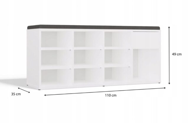 TALLIN shoe cabinet  white - imagine 4