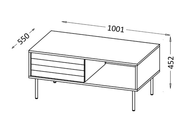 Cama CORTINA 490307 Bench/Table 100x55x45 black - imagine 4
