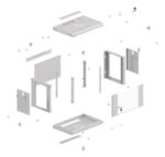 Wall-mount 19  4U 540X350 glass door grey rack cab - imagine 8