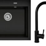 Set - Sink PYRAMIS PYRAMIS SIROS (57x51 5) 1B + Faucet IDEA Black Edition - 070169002BE - Volcano