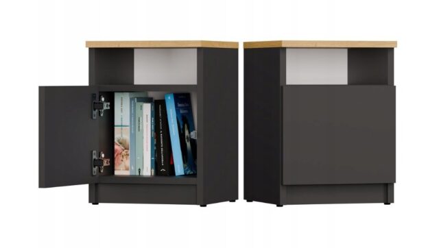 GALAX 30/1D BEDSIDE TABLE  ANTHRACITE/ARTISAN - imagine 5