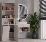 BATHROOM CABINET NEL DK 1K BASKET CASMERE COLOUR - imagine 9