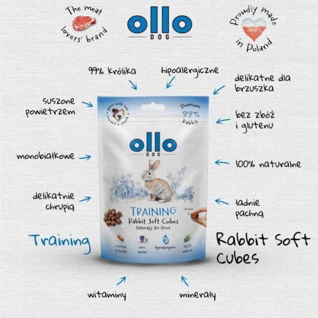 OLLO Air Dried Training Rabbit Cubes - dog treat - 80g - imagine 2