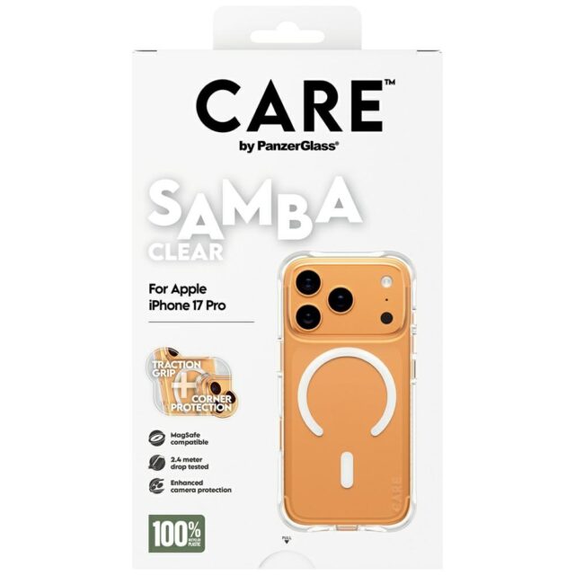 Case CARE by PanzerGlass Fashionable Samba w. White MagSafe for iPhone 17 Pro transparent - imagine 5