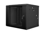 TWO-SECTION WALL-HUNG RACK CABINET 19  9U 600X600 BLACK LANBERG (FLAT PACK) - imagine 4
