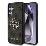 Guess PU 4G Metal Logo Zadní Kryt pro Samsung Galaxy S25+ Brown