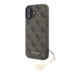 Guess 4G Charm Zadní Kryt pro iPhone 16 Tone on Tone Brown