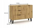 SCANDI 1D3S SLIM OAK ARTISAN CHEST OF DRAWERS - imagine 3