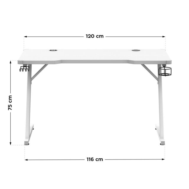 Huzaro Hero 2.5 White RGB gaming desk - imagine 6
