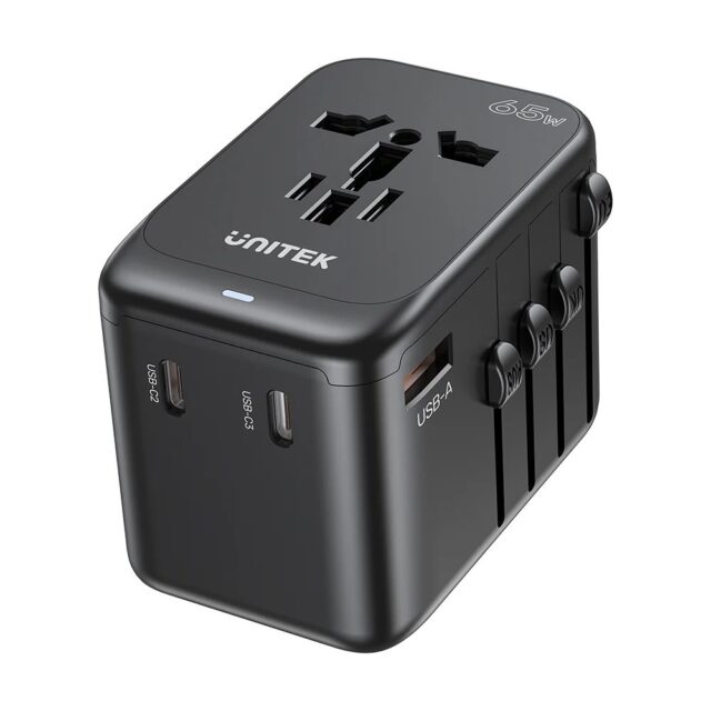 Power charger - Unitek 65W Universal Travel Adapter (P1122ABK01) | 1xUSB-A 3xUSB-C 1xAC - imagine 5