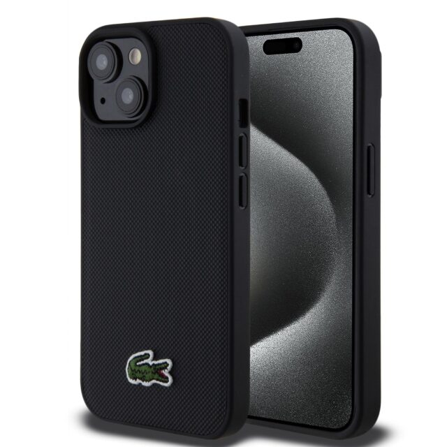 Lacoste LCHMP15SPVCK iPhone 15 / 14 / 13 6.1" black hardcase with Iconic Petit Pique design and MagS - imagine 9