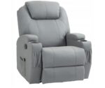 EXTRALINK FOTEL WYPOCZYNKOWY MASUJĄCY Z PODNÓŻKIEM CIEMNY SZARY