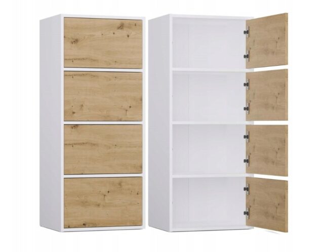 ALMA CHEST OF DRAWERS WHITE/ARTISAN OAK - imagine 4