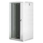 Lanberg wall-mounted installation rack cabinet 19'' 27U 600x600mm gray (glass door)