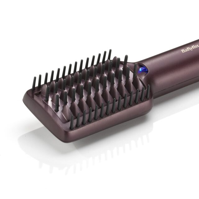 BaByliss Air Power AS6400E hair styling tool Straightening brush Airflow Maroon 900 W 2.5 m - imagine 8