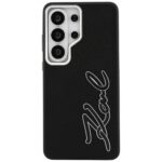 Case Karl Lagerfeld Grained Signature    Metal Resin Logo for Samsung Galaxy S26 Ultra black - imagine 3