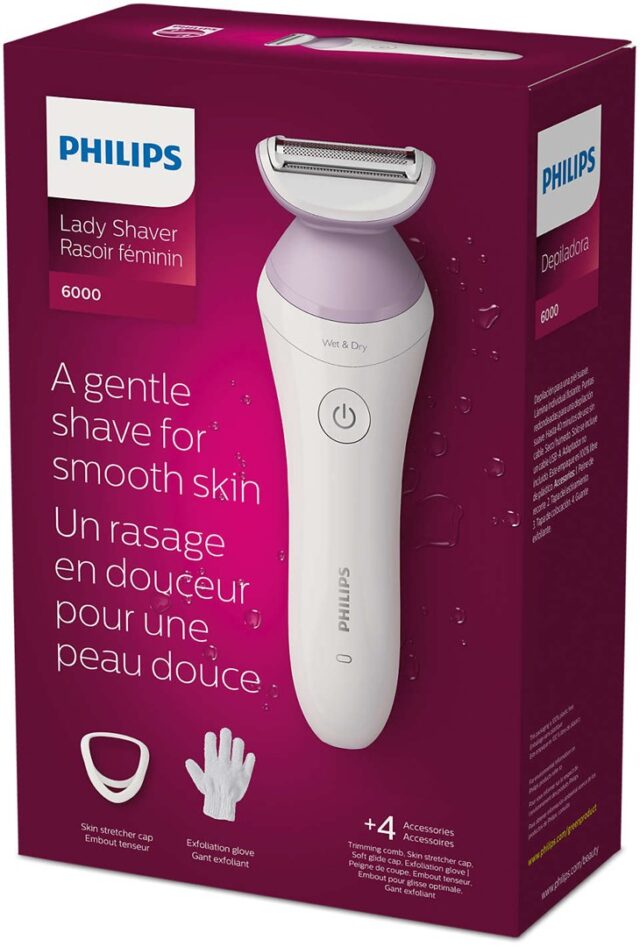 Women's shaver Philips 6000 series BRL136/00 1 head Trimmer Pink  White - imagine 6