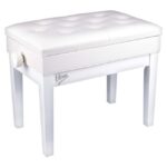 V-TONE ŁAWA 2 WH - piano bench with storage compartment and height adjustment  white