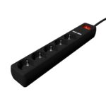 Gembird SPG5-U2-5-02 Power strip with USB charger  5 sockets  1.5 m  2x USB  black