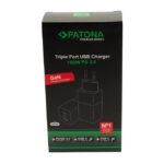 PATONA Premium Charger GaN PD100W 2xUSB-C 1xUSB-A PD3.0 QC3.0 White - imagine 5