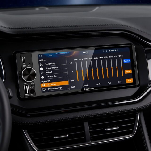 Kruger&Matz KM2016 1DIN CarPlay/AndroidAuto car radio - imagine 8