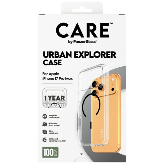 Case CARE by PanzerGlass Flagship Urban Explorer w. Black MagSafe for iPhone 17 Pro Max transparent - imagine 5