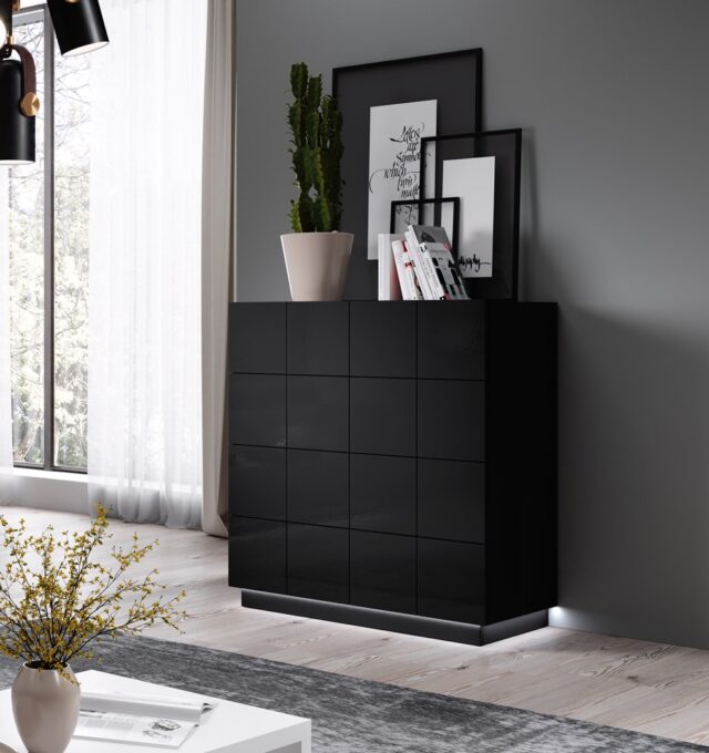 Cama chest of drawers 4D REJA black gloss/black gloss - imagine 5