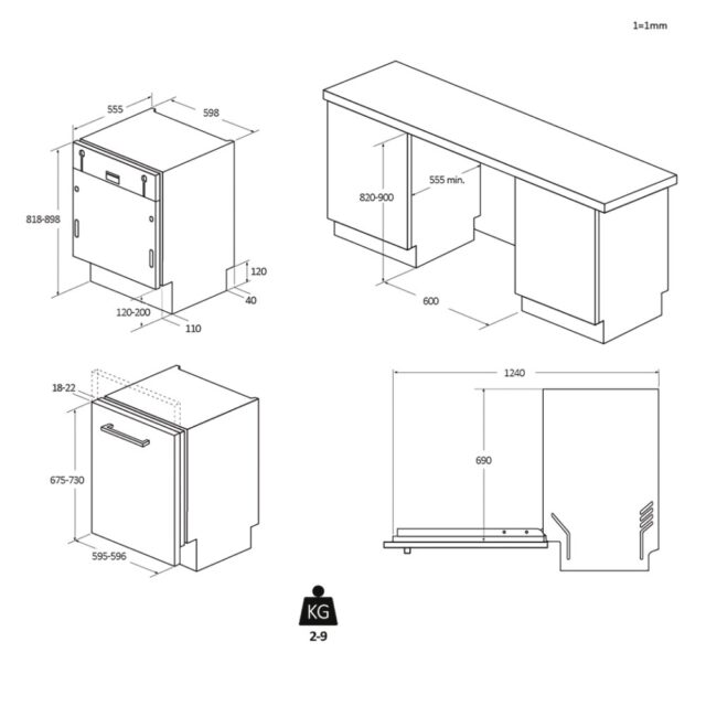 Candy CIP 3E7L0W Fully built-in 13 place settings E - imagine 10