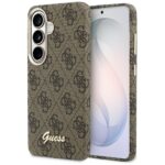 Guess PU 4G Script Metal Logo Magnetic Zadní Kryt pro Samsung Galaxy S26 Brown - imagine 2