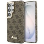 Guess PU 4G Script Metal Logo Magnetic Zadní Kryt pro Samsung Galaxy S26 Ultra Brown - imagine 2