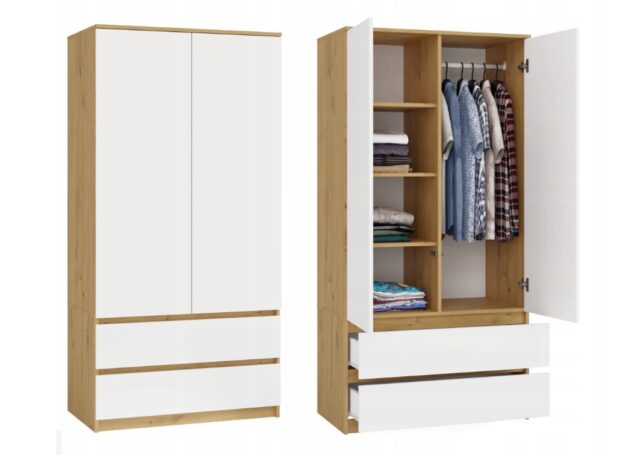 MALWA SS-90 wardrobe  artisan oak/white - imagine 8