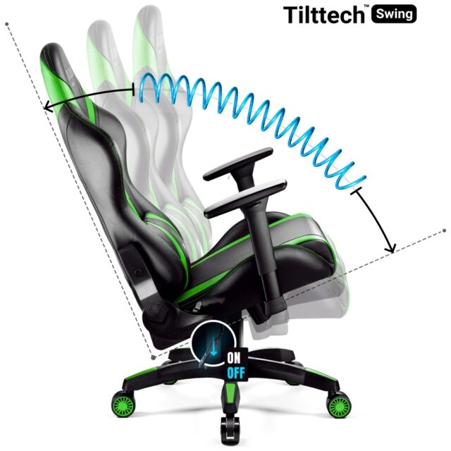 Gaming chair Diablo Chairs X-Horn 2.0 Normal Size black-green - imagine 7