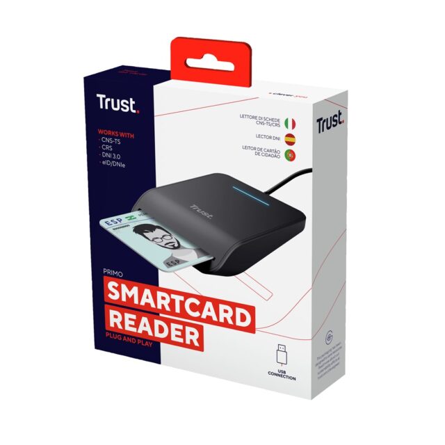 Trust Primo smart card reader Indoor USB CardBus+USB 2.0 Black - imagine 7