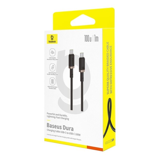 Baseus Dura Type C to Type C 100 W fast charging cable 1 m Black  Gold - imagine 6