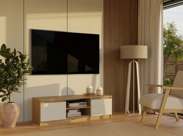 MALWA 120 TV cabinet  artisan oak/cashmere - imagine 8