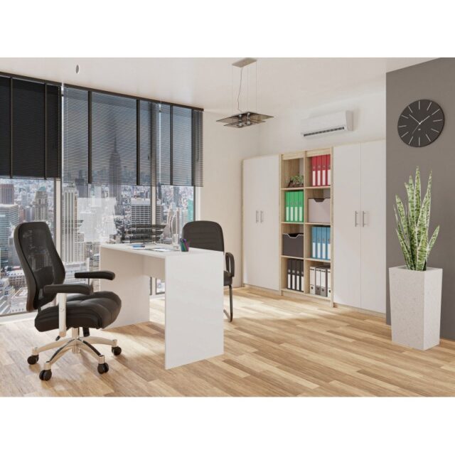 Filing cabinet OLIV 2D 74x35x180 cm  Sonoma/White - imagine 3