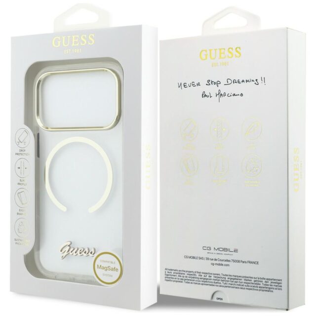 Case Guess IML Script Metal MagSafe for   iPhone 17 Pro transparent - imagine 8