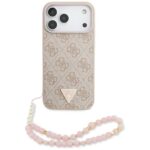 Etui Guess 4G Strap Triangle Logo         MagSafe do iPhone 17 Pro Max różowy