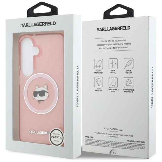Case Karl Lagerfeld IML Repeated         Choupette MagSafe for Samsung Galaxy S26 Plus pink - imagine 8