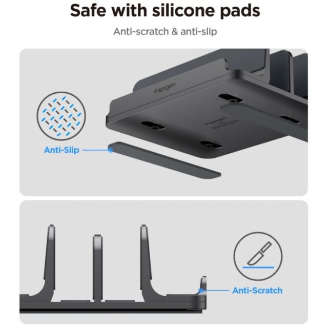 Stojak na laptopa Spigen LD208S4          Vertical Laptop Stand Space szary - imagine 7
