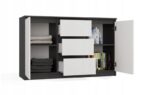 CHEST OF DRAWERS 2 DOORS 3 DRAWERS ANTHRACITE/WHITE - imagine 3