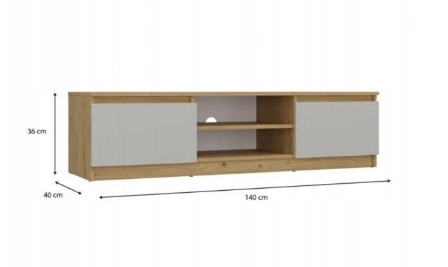 MALWA 140 TV cabinet  artisan oak/cashmere - imagine 10