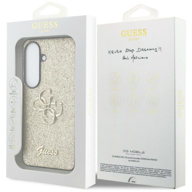 Case Guess Fixed Glitter Big 4G Metal    Logo for Samsung Galaxy S26 gold - imagine 8