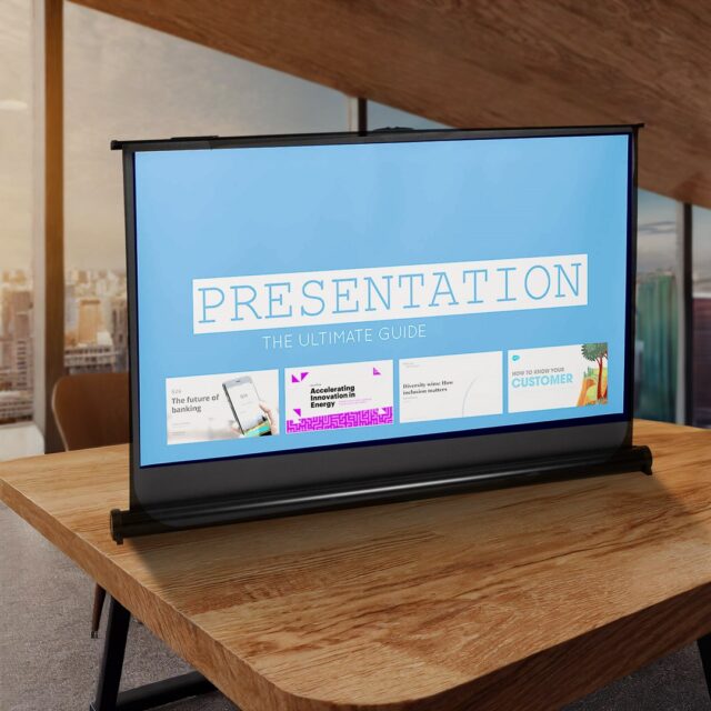 Maclean Portable Projection Screen Compact 40  16:9 Free-Standing Office Cinema Matt White Home - imagine 6