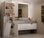 BATHROOM CABINET NEL DK 1K BASKET CASMERE COLOUR - imagine 10