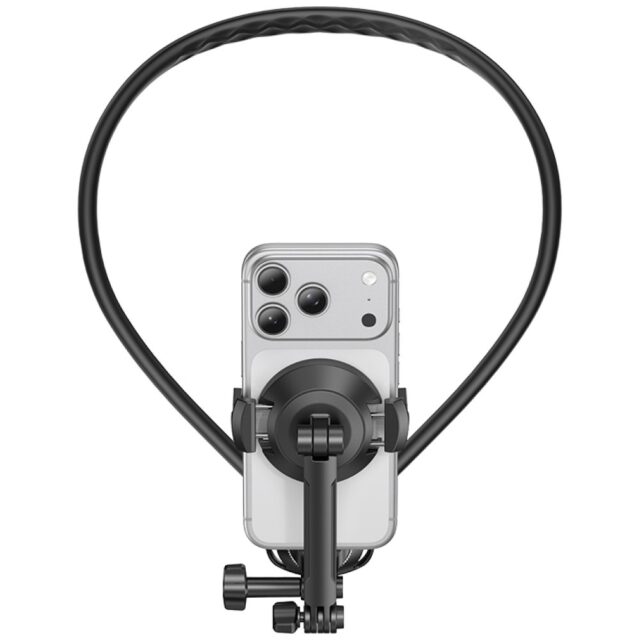 Neck mount for phones USAMS JoyGo  JOY02 Neck Mount with magnetic mount black - imagine 6